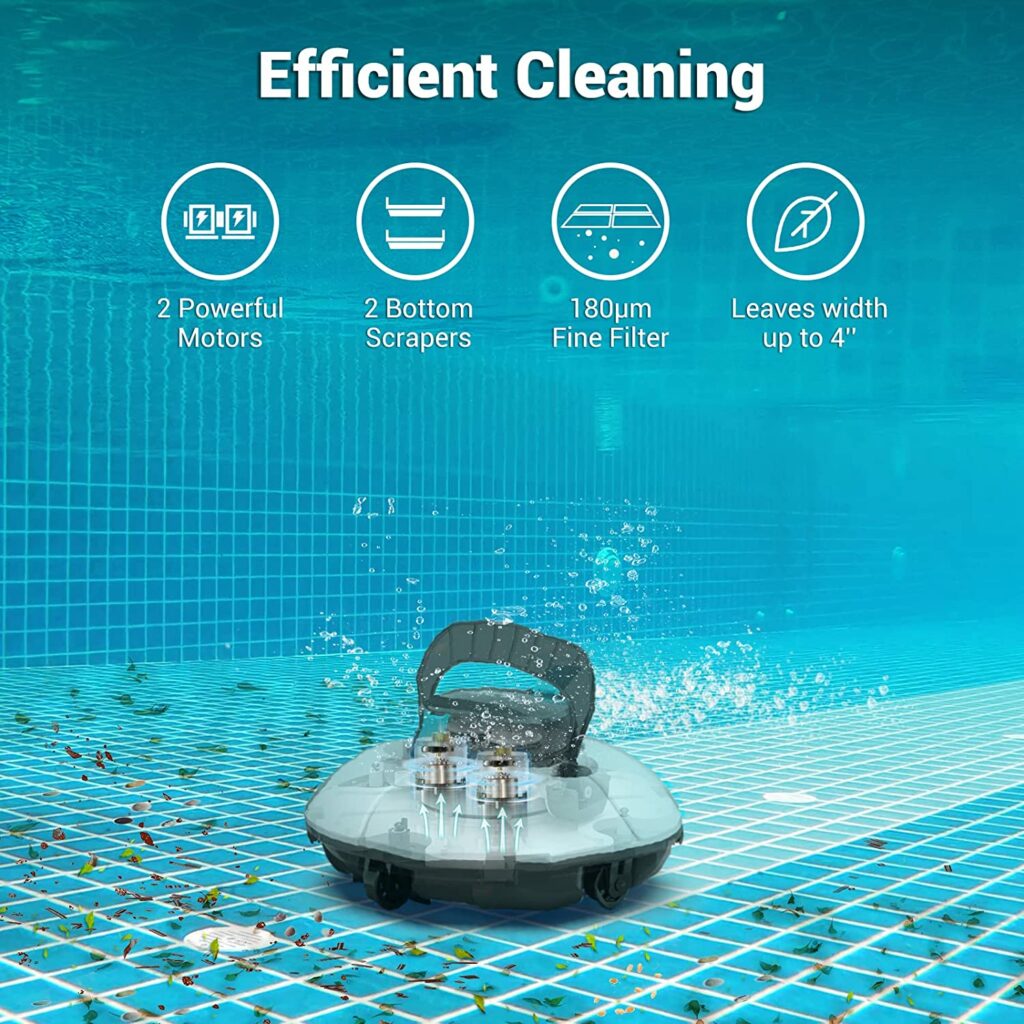 AIPER Cordless Robotic Pool Cleaner, Pool Vacuum with Dual-Drive Motors